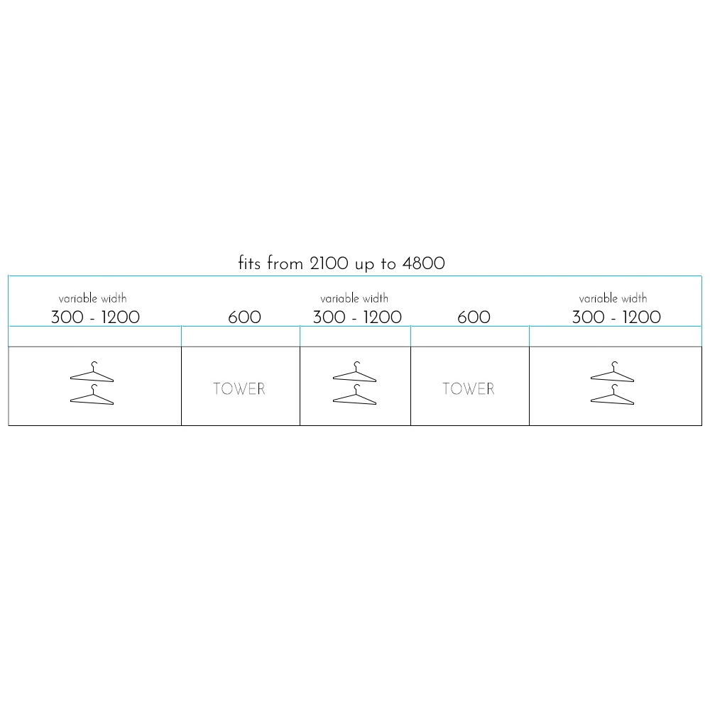 Aspiring 600 Wardrobe Drawer & Shelf Duo - White - Image 4