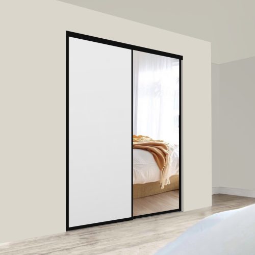 Metro Double Sliding Doors - Mirror + White