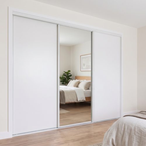 Metro Triple Sliding Doors - Mirror + White + White