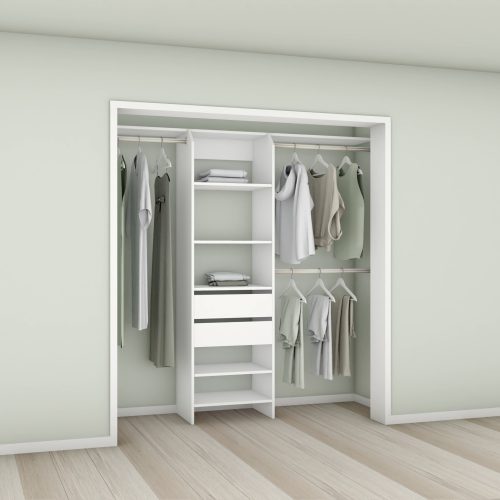 Tasman 600 Wardrobe 2-Drawer Tower – White