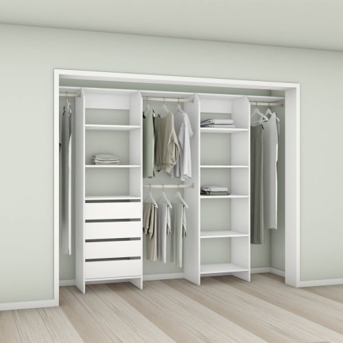 Tasman 600 Wardrobe Drawer & Shelf Duo – White