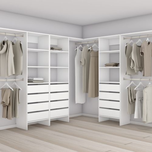 Aspiring 600 Walk-In Wardrobe Trio L3DDD - White