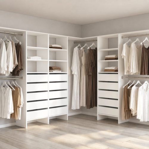 Aspiring 600 Walk-In Wardrobe Trio L3DDD - White