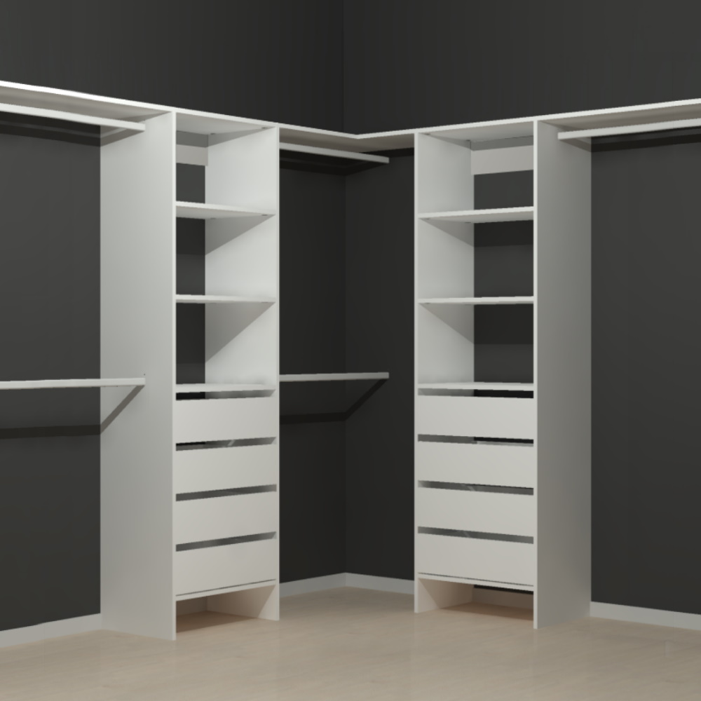 Aspiring 600 Walk-In Wardrobe Duo with Drawers