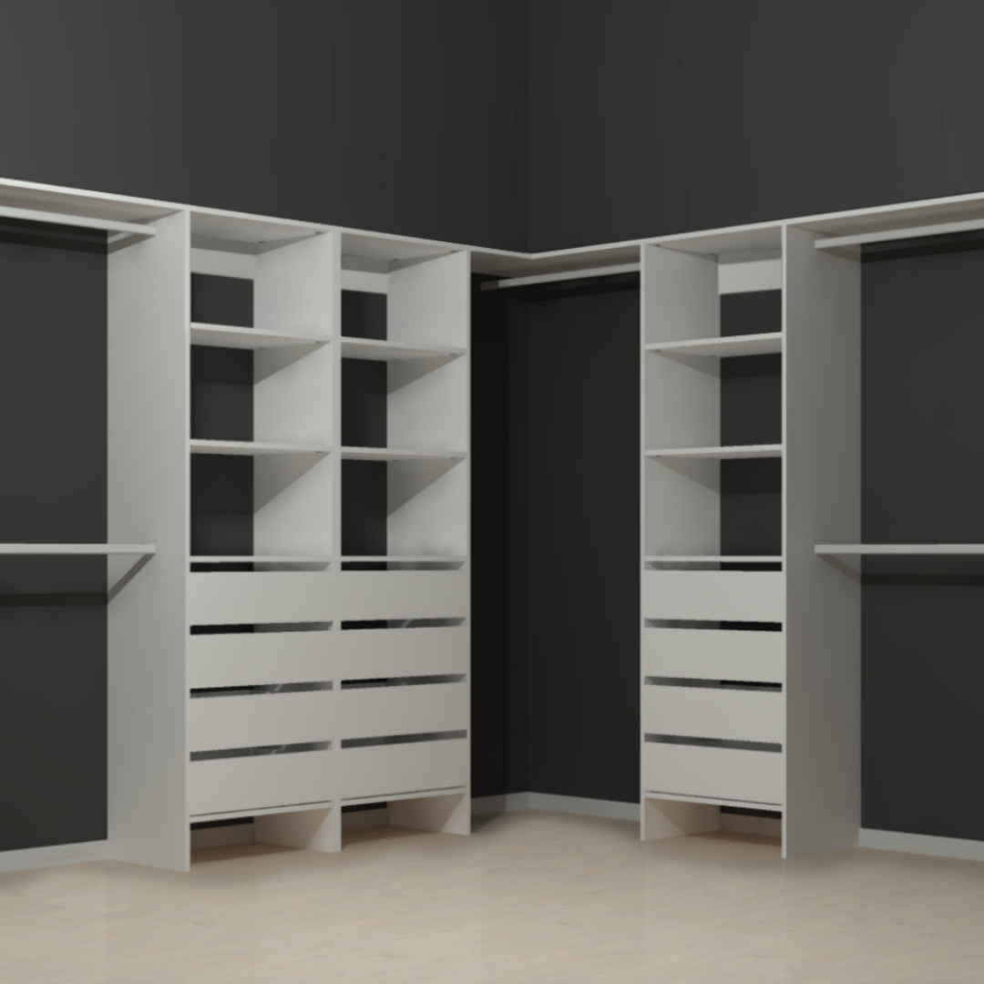 Aspiring 600 Walk-In Wardrobe with Drawers