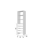 Aspiring 600 Wardrobe 4-Drawer Module - White - Image 2