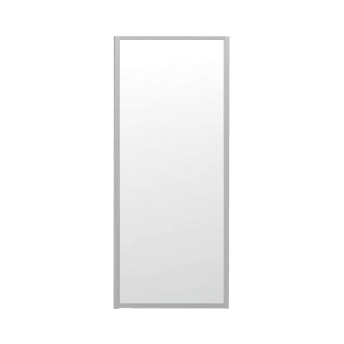 Ready Made Wardrobe Sliding Door - White 600 - Silver Frame