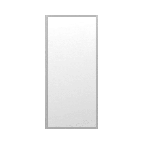 Ready Made Wardrobe Sliding Door - White 700 - Silver Frame