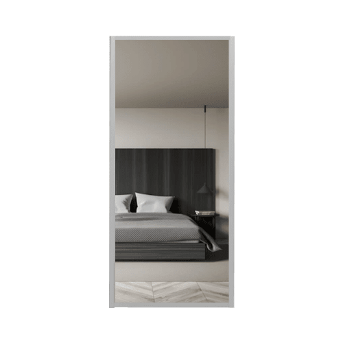 Ready Made Wardrobe Sliding Door - Mirror 700 - Silver Frame