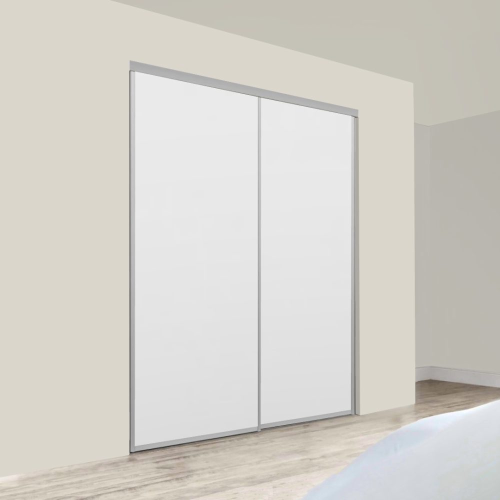 Metro Double Sliding Doors – White + White - Image 3