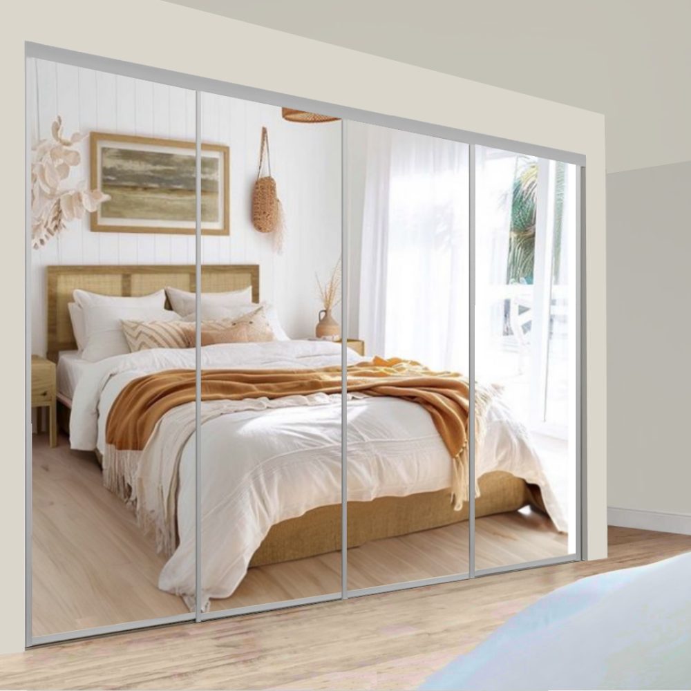 Metro Quad Sliding Doors – Mirror + Mirror + Mirror + Mirror - Image 3