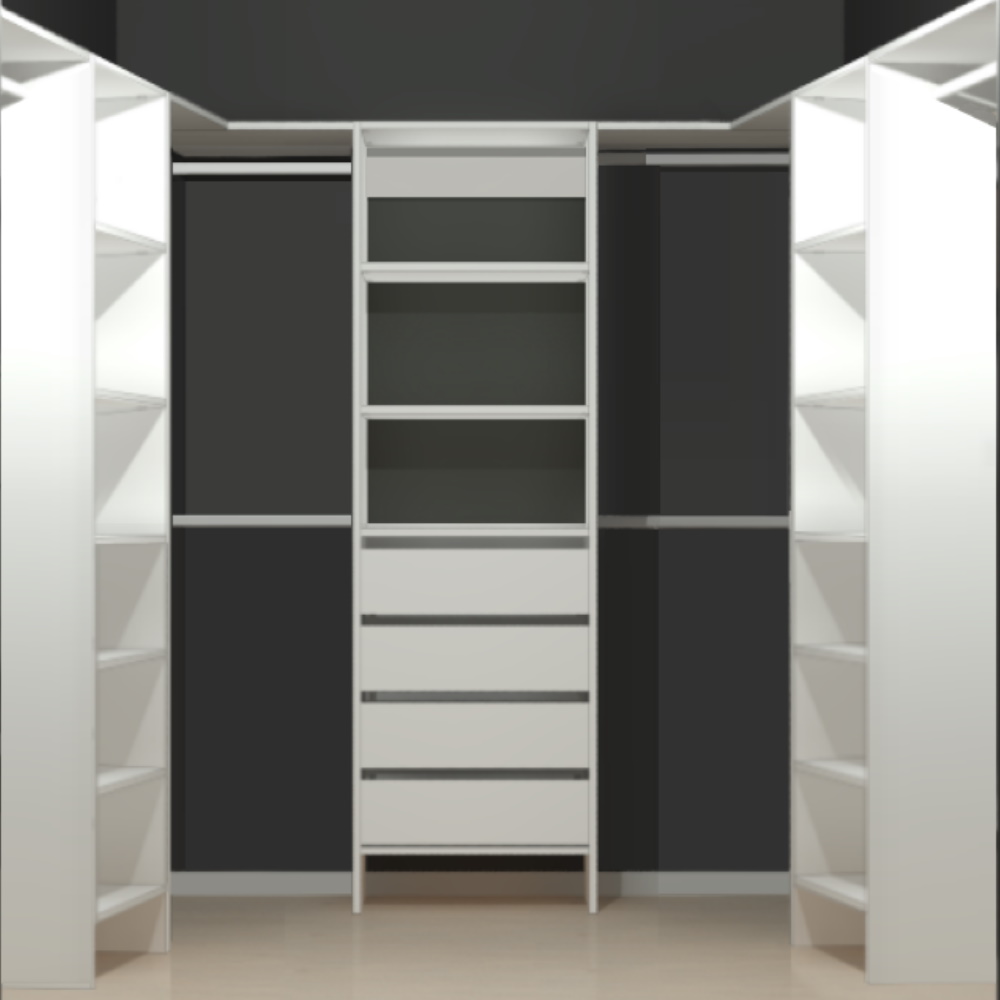 Aspiring 600 Walk-In Wardrobe with Drawers
