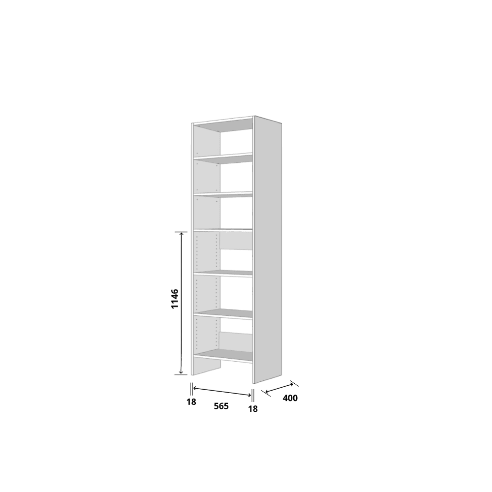 Aspiring 600 Wardrobe Shelf Module – White - Image 2