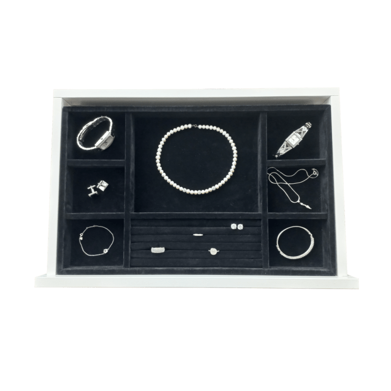 Jewellery Tray Insert for Wardrobe Drawer Black