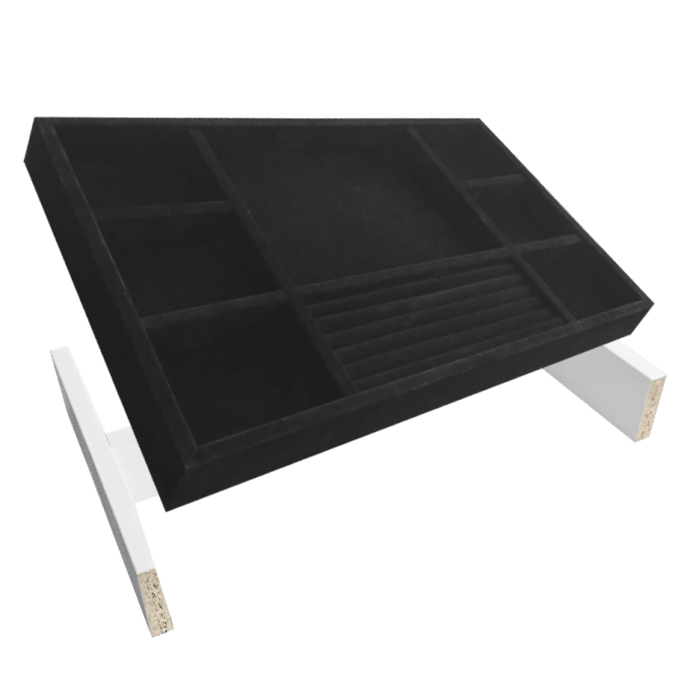 Jewellery Tray Insert for Wardrobe Drawer Black