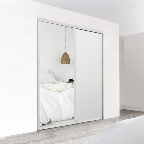 Ultra Double Sliding Doors - Mirror + White