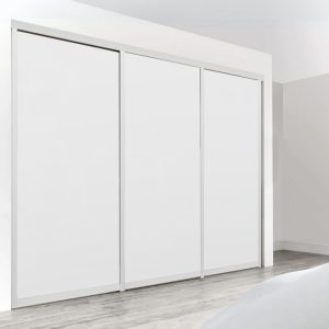 Ultra Triple Sliding Doors - White + White + White - White Frame and Track WITH Packer