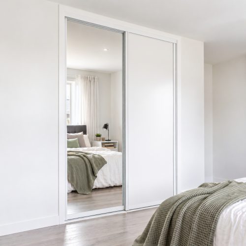 Ultra Double Sliding Doors – Mirror + White
