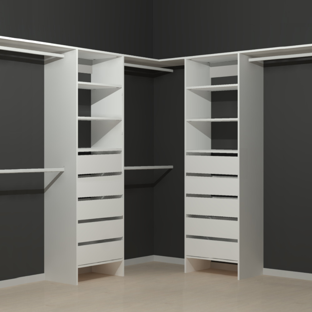 Aspiring 600 Walk-In Wardrobe Duo with Drawers L2DD10
