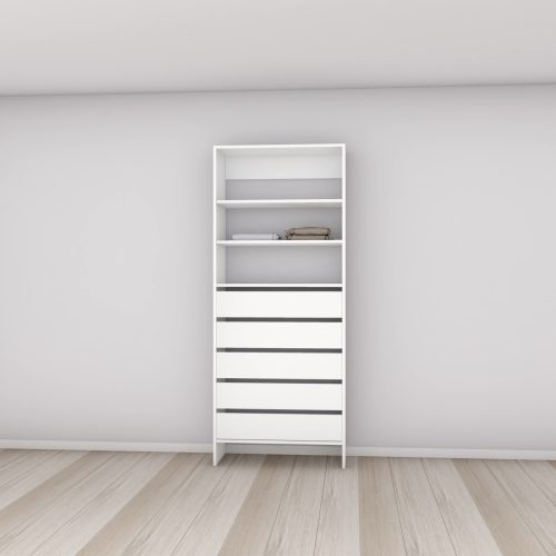 Aspiring 800 Wardrobe 5-Drawer Module - Snow White