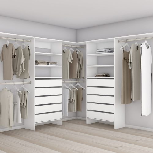 Aspiring 800 Walk-In Wardrobe Duo Deca L2DD10 - Snow White