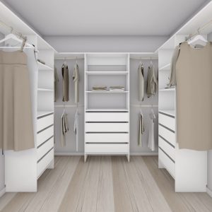 Aspiring 800 Walk-In Wardrobe Trio U3DDD - White