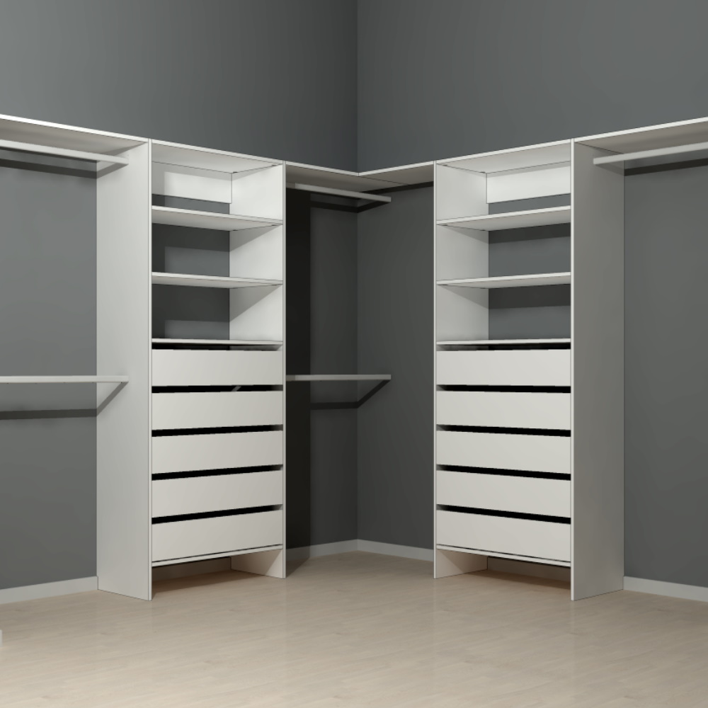 Aspiring 800 Series Walk In Wardrobe with Drawers L2DD10