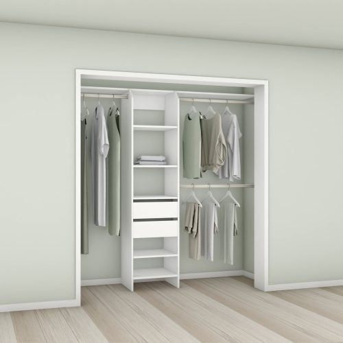 Tasman 500 Wardrobe 2-Drawer Tower – White