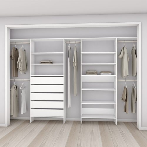 Aspiring 800 Wardrobe Drawer & Shelf Duo - Snow White