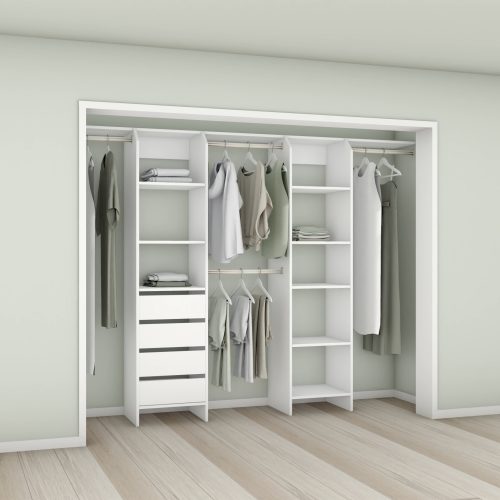 Tasman 500 Wardrobe Drawer & Shelf Duo – White