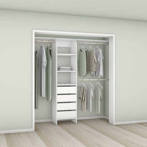 Tasman 500 Wardrobe 4-Drawer Tower - White