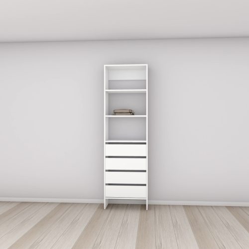 Aspiring 600 Wardrobe 4-Drawer Module - White