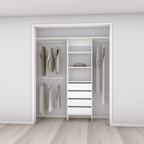 Aspiring 600 Wardrobe 4-Drawer Tower – White