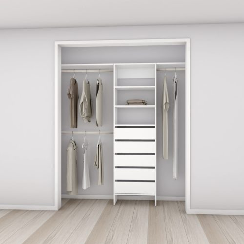 Aspiring 600 Wardrobe 5-Drawer Tower – White