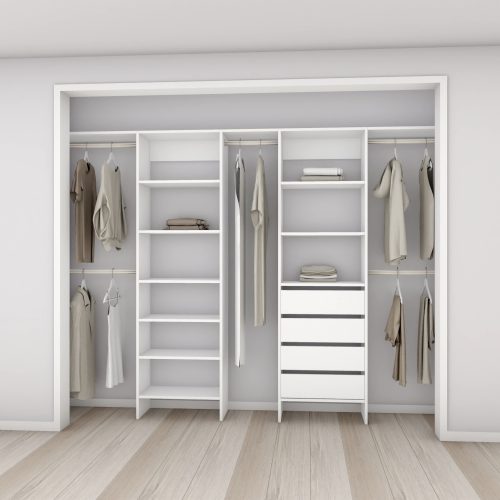 Aspiring 600 Wardrobe Drawer & Shelf Duo - White