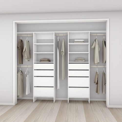 Aspiring 600 Wardrobe Jumbo Drawer Duo - White