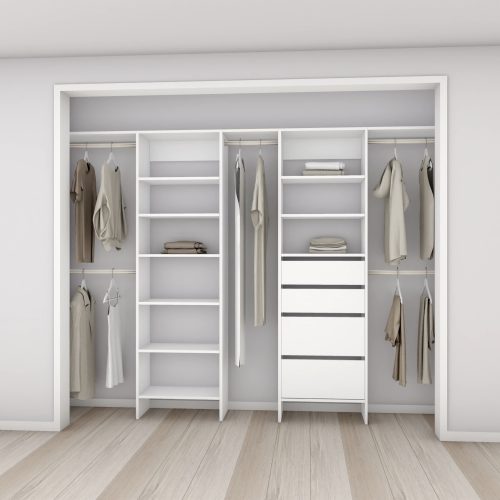 Aspiring 600 Wardrobe Jumbo Drawer & Shelf Duo - White