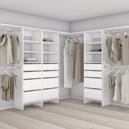 Aspiring 600 Walk-In Wardrobe Jumbo Trio L3JDDD - White