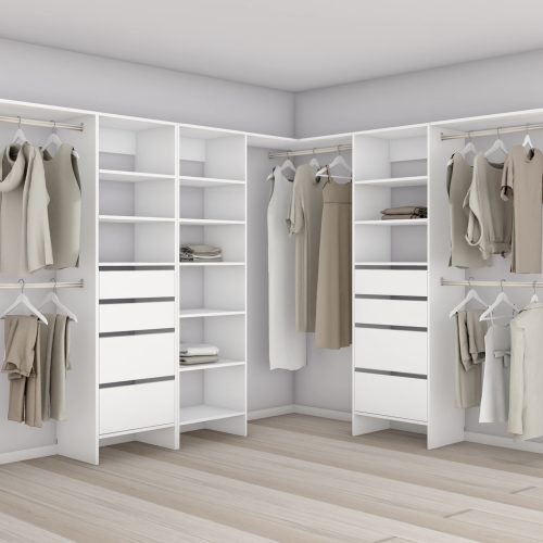 Aspiring 600 Walk-In Wardrobe Jumbo Trio L3JDDS - White