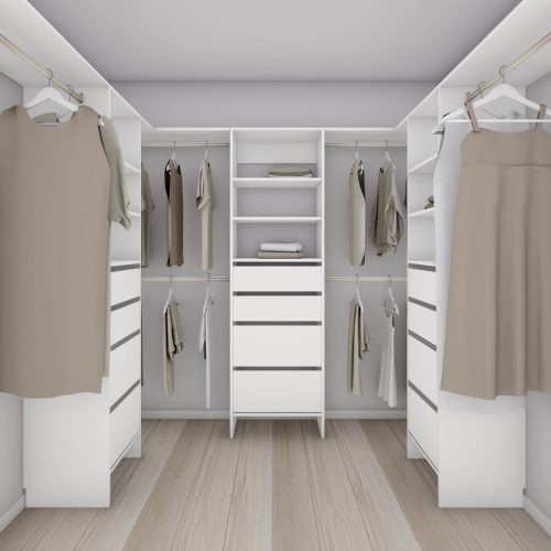 Aspiring 600 Walk-In Wardrobe Jumbo Trio U3JDDD - White
