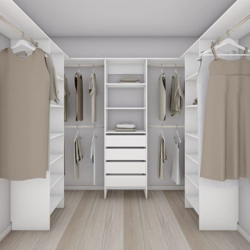 Aspiring 600 Walk-In Wardrobe Trio U3DSS - White
