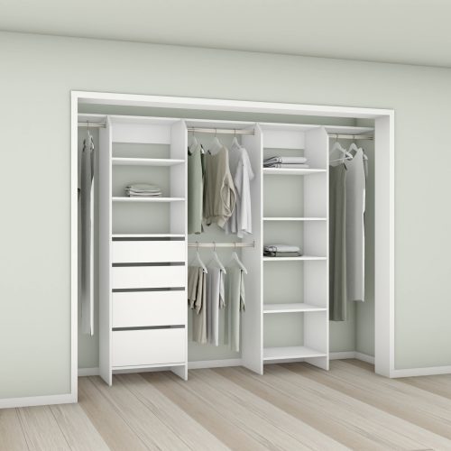 Tasman 600 Wardrobe Jumbo Drawer & Shelf Duo – White