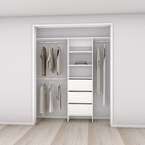 Aspiring 600 Wardrobe Jumbo 3-Drawer Tower – White